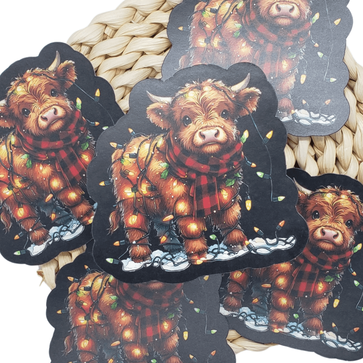 Christmas Highland Cow Sticker - The Harley Co.