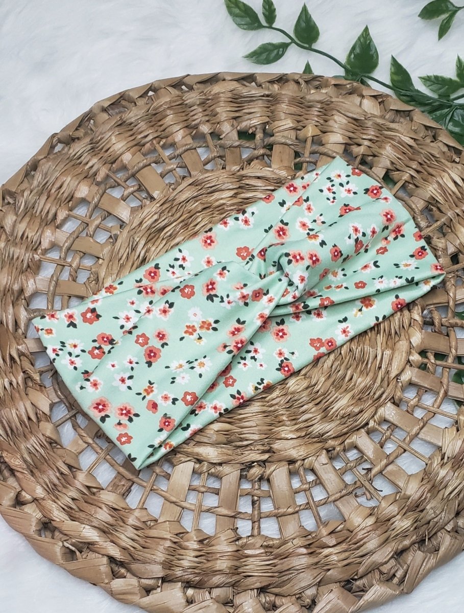 Mint Floral Headband - The Harley Co.