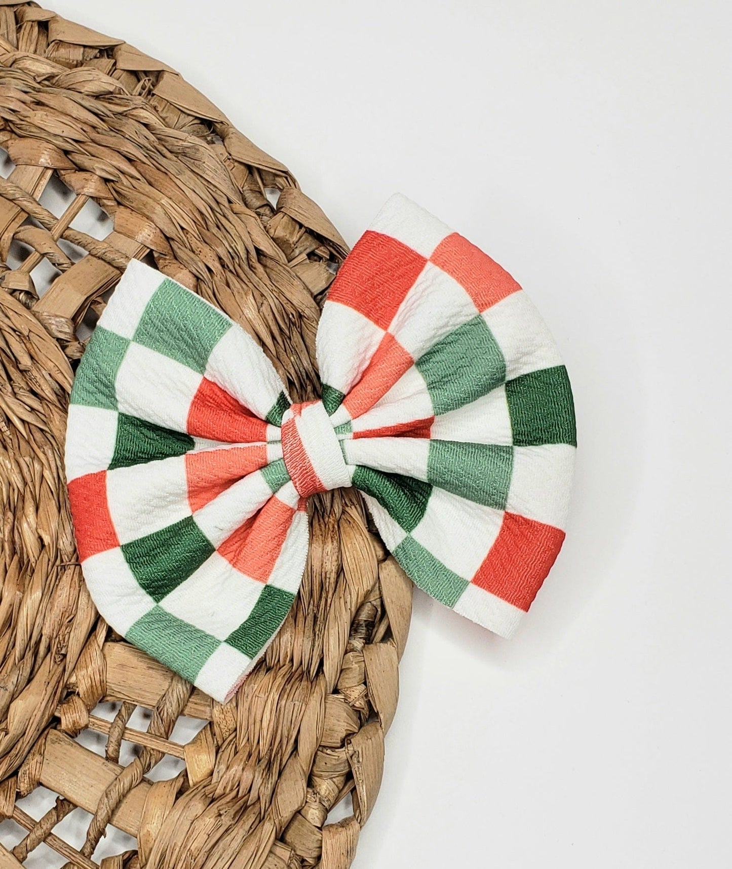 Christmas Checkered Bow