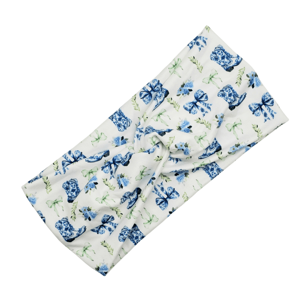 Blue Boot & Bow Headband - The Harley Co.