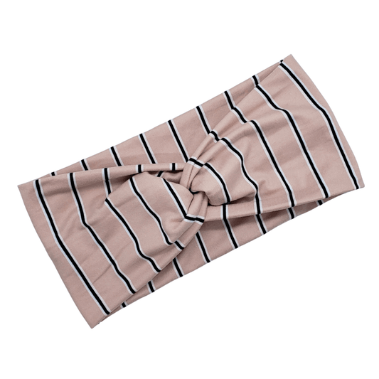 Blush Pink & Black Stripe Headband - The Harley Co.