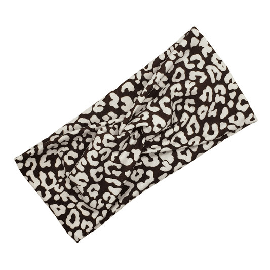 Brown & White Leopard Headband - The Harley Co.