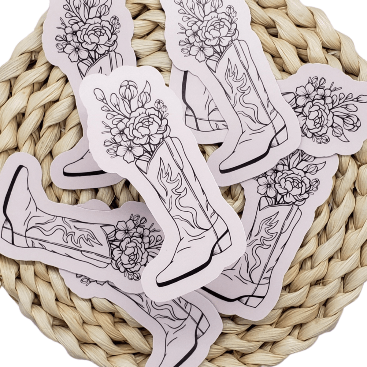 Cowboy Boots & Flowers Sticker - The Harley Co.