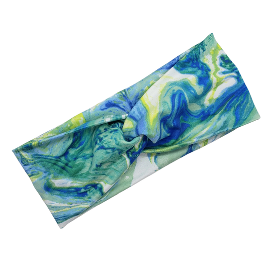 Green & Blue Swirl Tie - Dye Headband - The Harley Co.