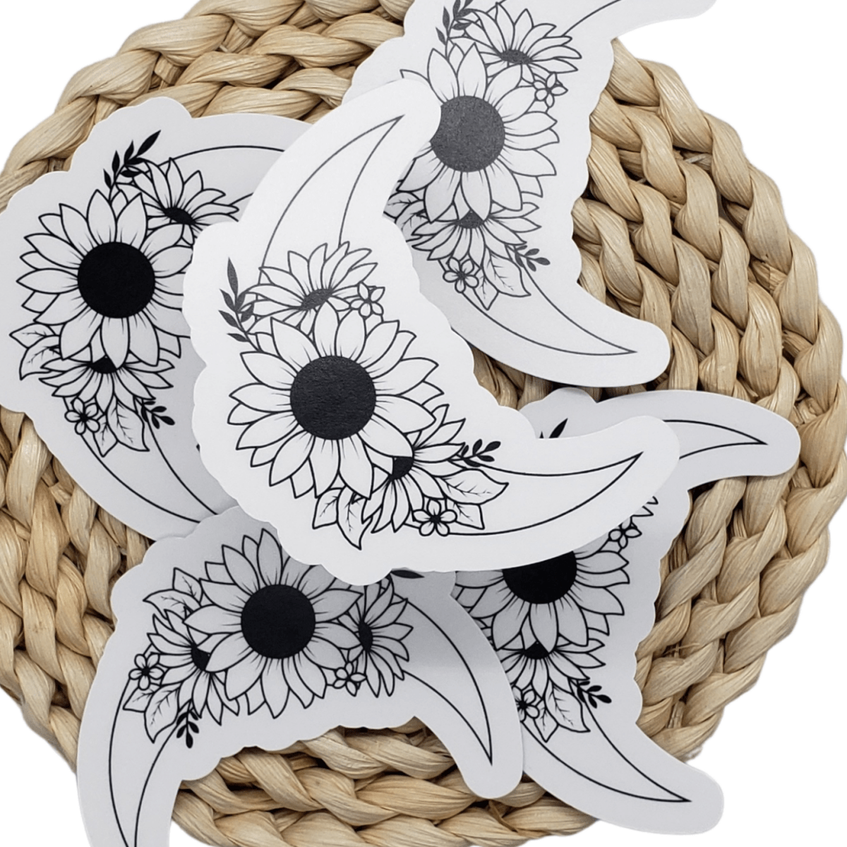 Moon & Sunflower Sticker - The Harley Co.