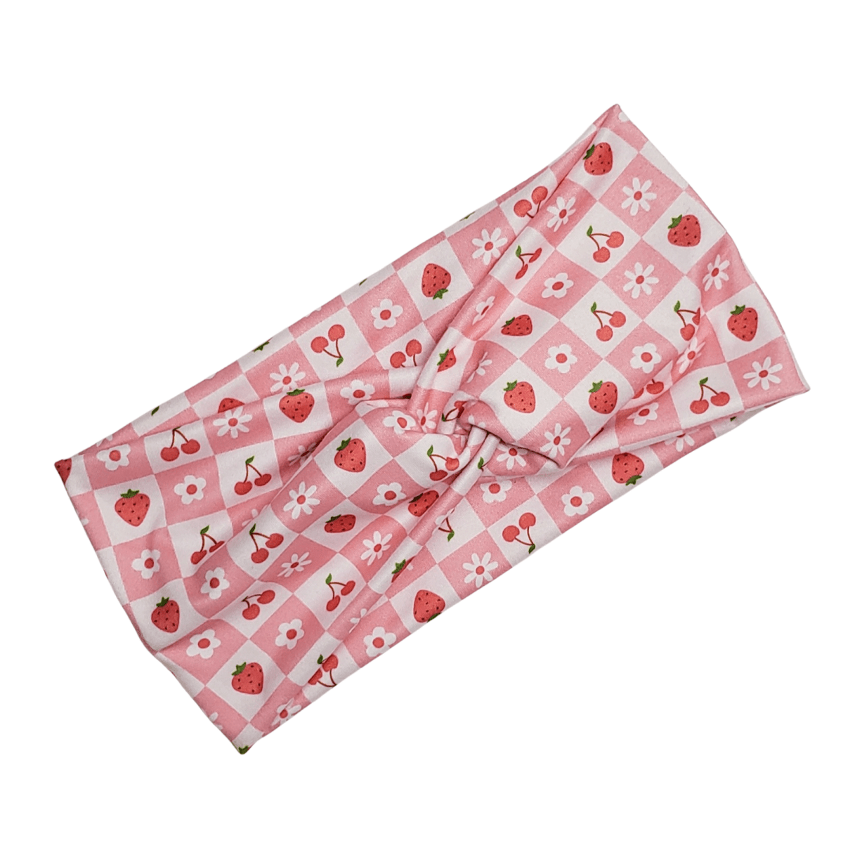 Strawberry & Cherry Checkered Headband - The Harley Co.