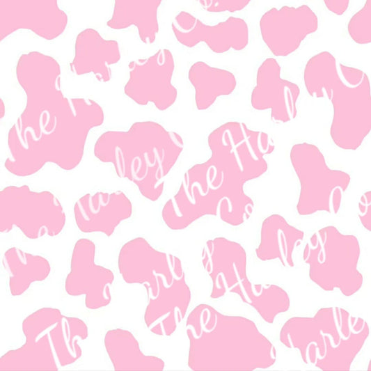 Pink Cow Print Preorder Fabric