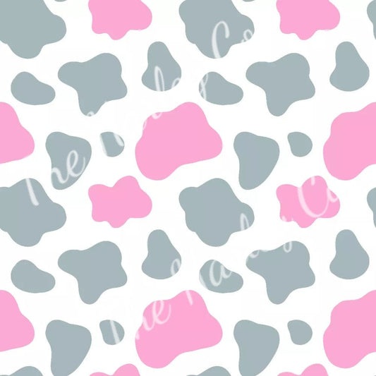 Pink & Gray Cow Preorder Fabric