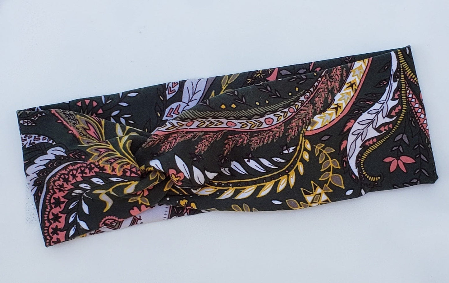 Paisley & Dark Green Headband