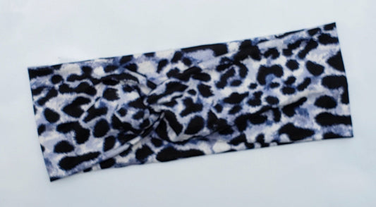 Blue Leopard Headband