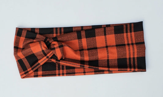 Rust Plaid Headband