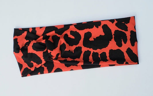 Red Leopard Headband