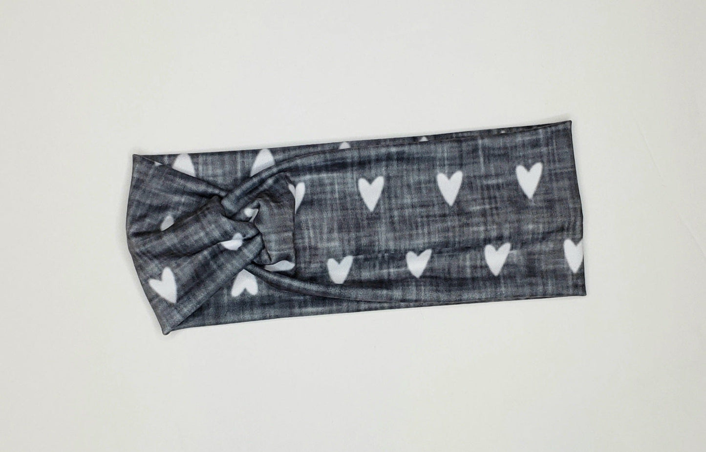 Grey & White Heart Headband