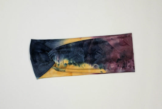 Blue, Purple & Yellow Tie-dye Headband