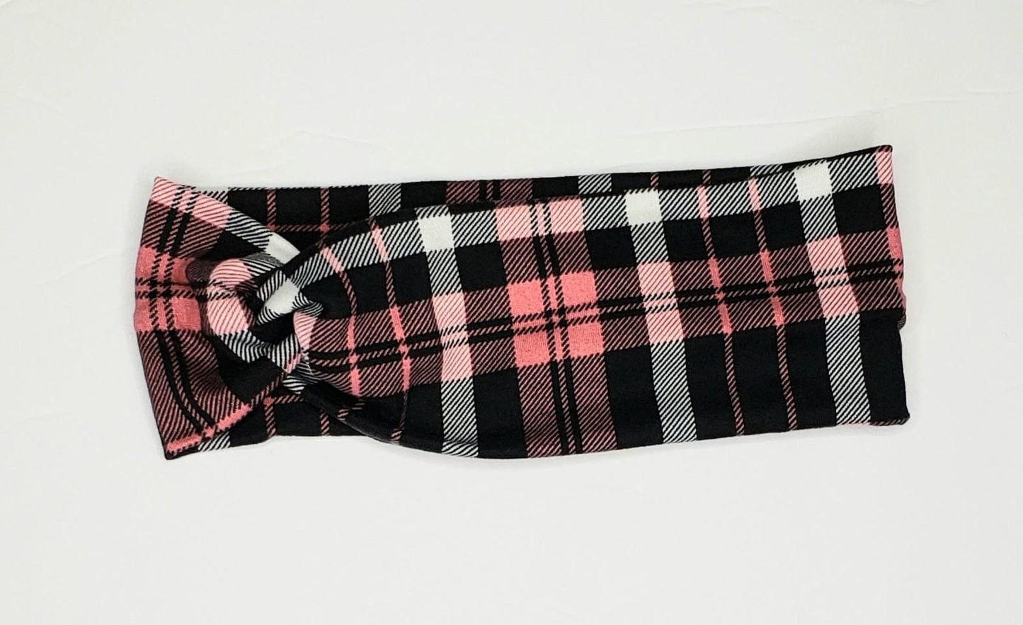 Pink & Black Plaid Headband