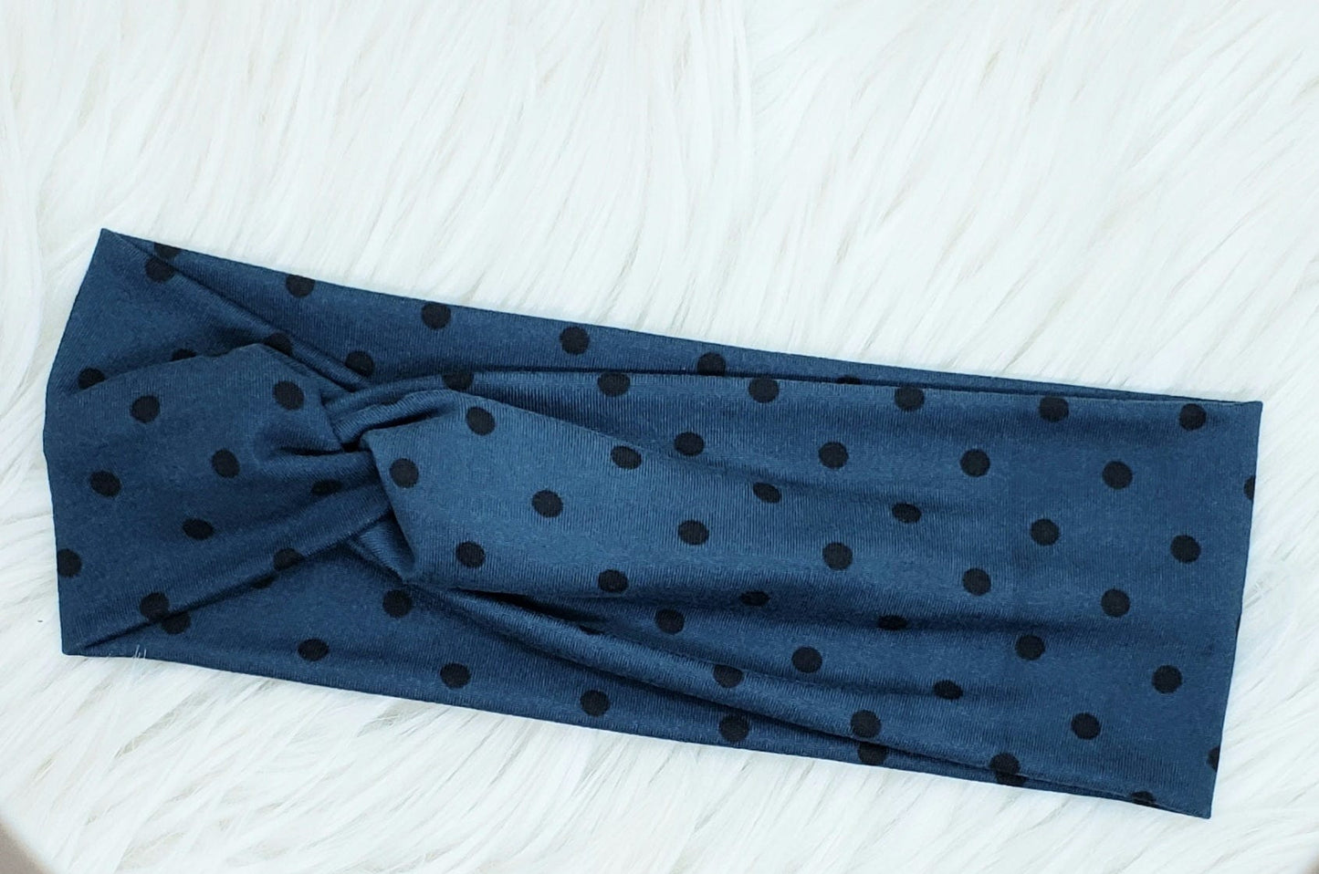 Turquoise Polka Dot Headband