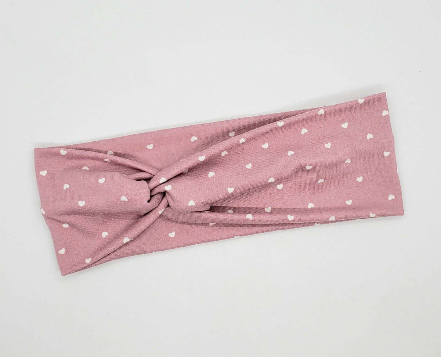 Mini Hearts On Dusty Pink Headband