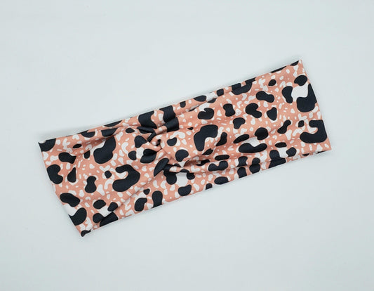 Peachy Leopard Headband