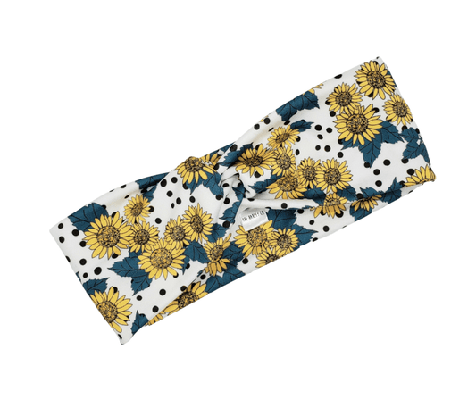 Sunflower Polka Dot Headband