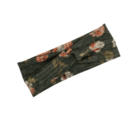 Olive Floral Sweater Headband