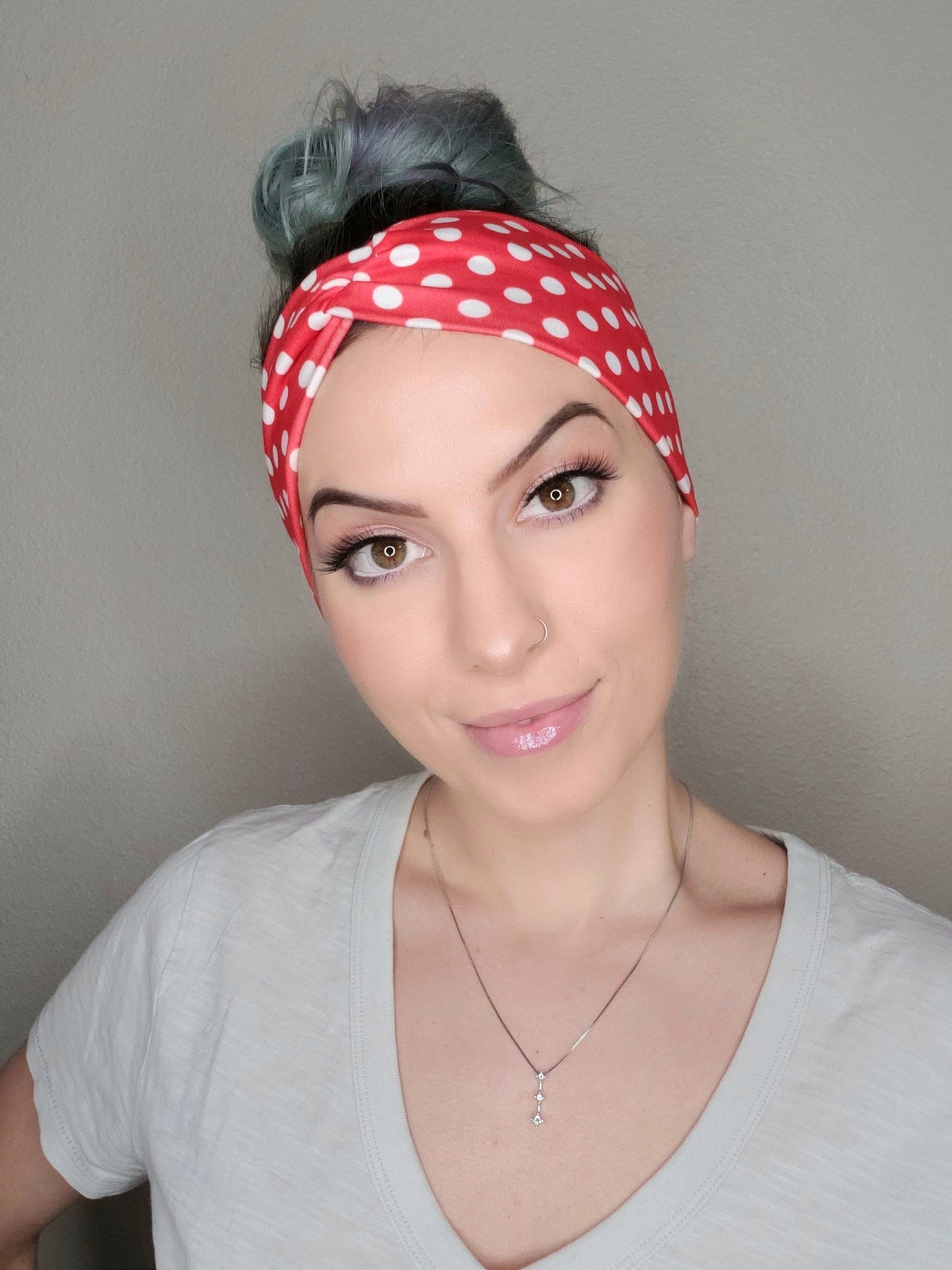 Red & White Dot Headband