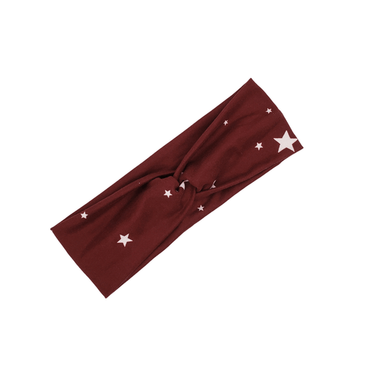 Maroon & White Star Headband