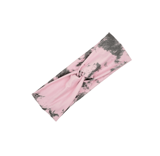 Pink & Gray Tie-Dye Headband
