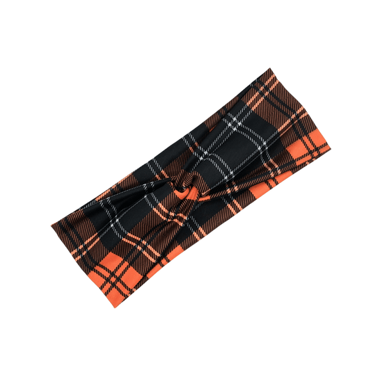 Orange Plaid Headband