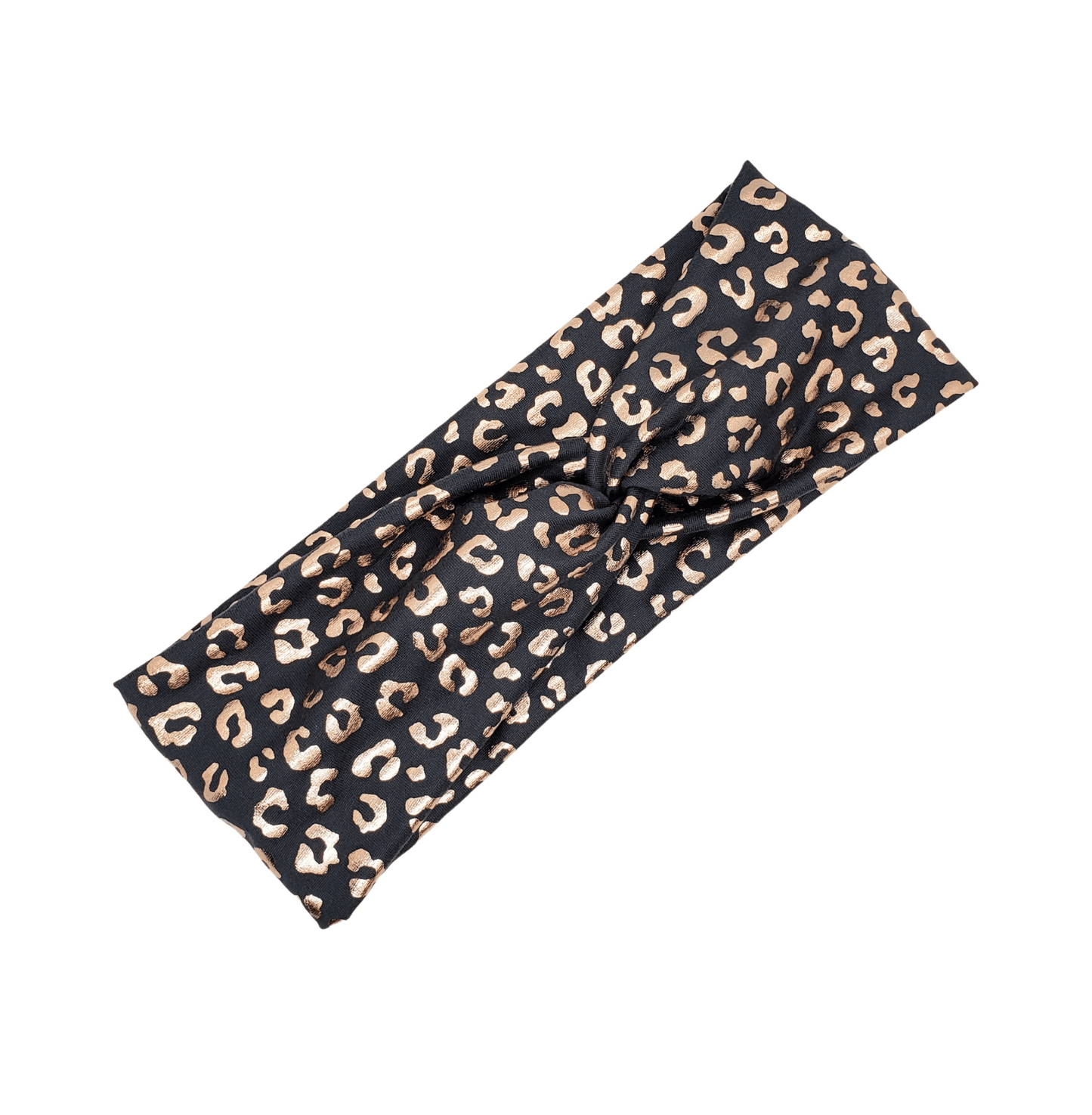 Charcoal & Gold Leopard Headband