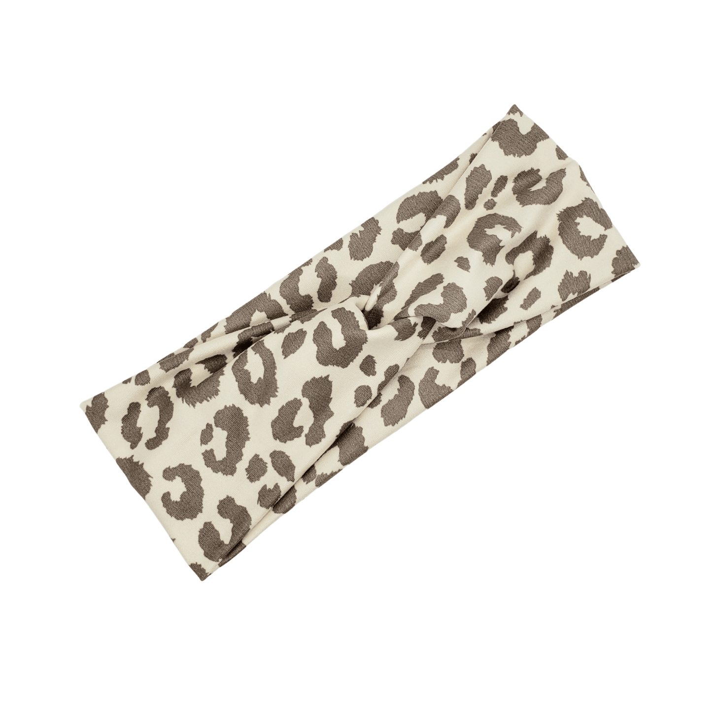 Taupe on White Leopard Headband