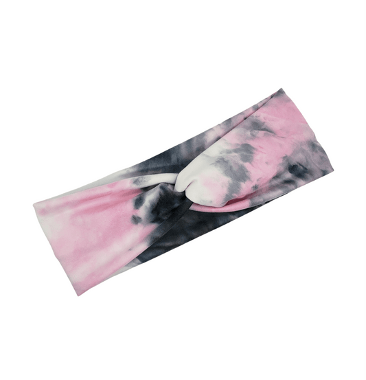 Pink, Black & White Tie-Dye Headband