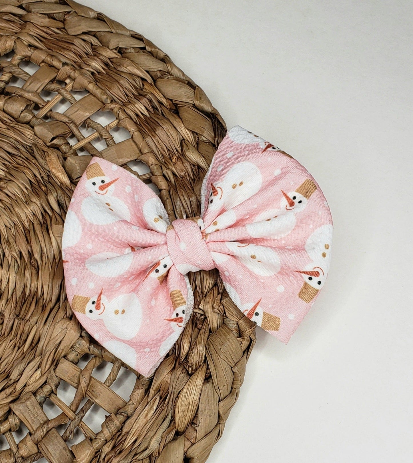 Pink Snow Man Bow