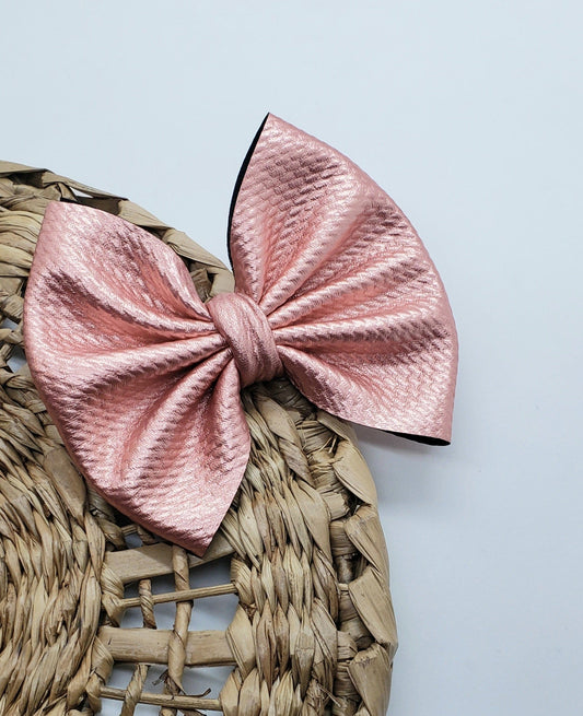 Shiny Rose Gold Bow