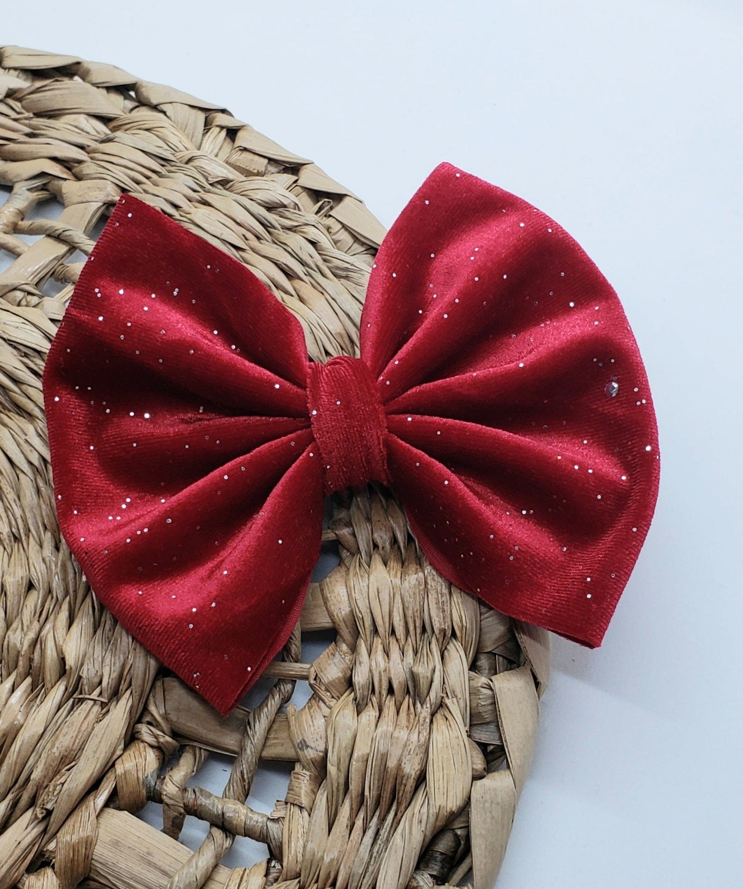 Red Sparkle Velvet Bow