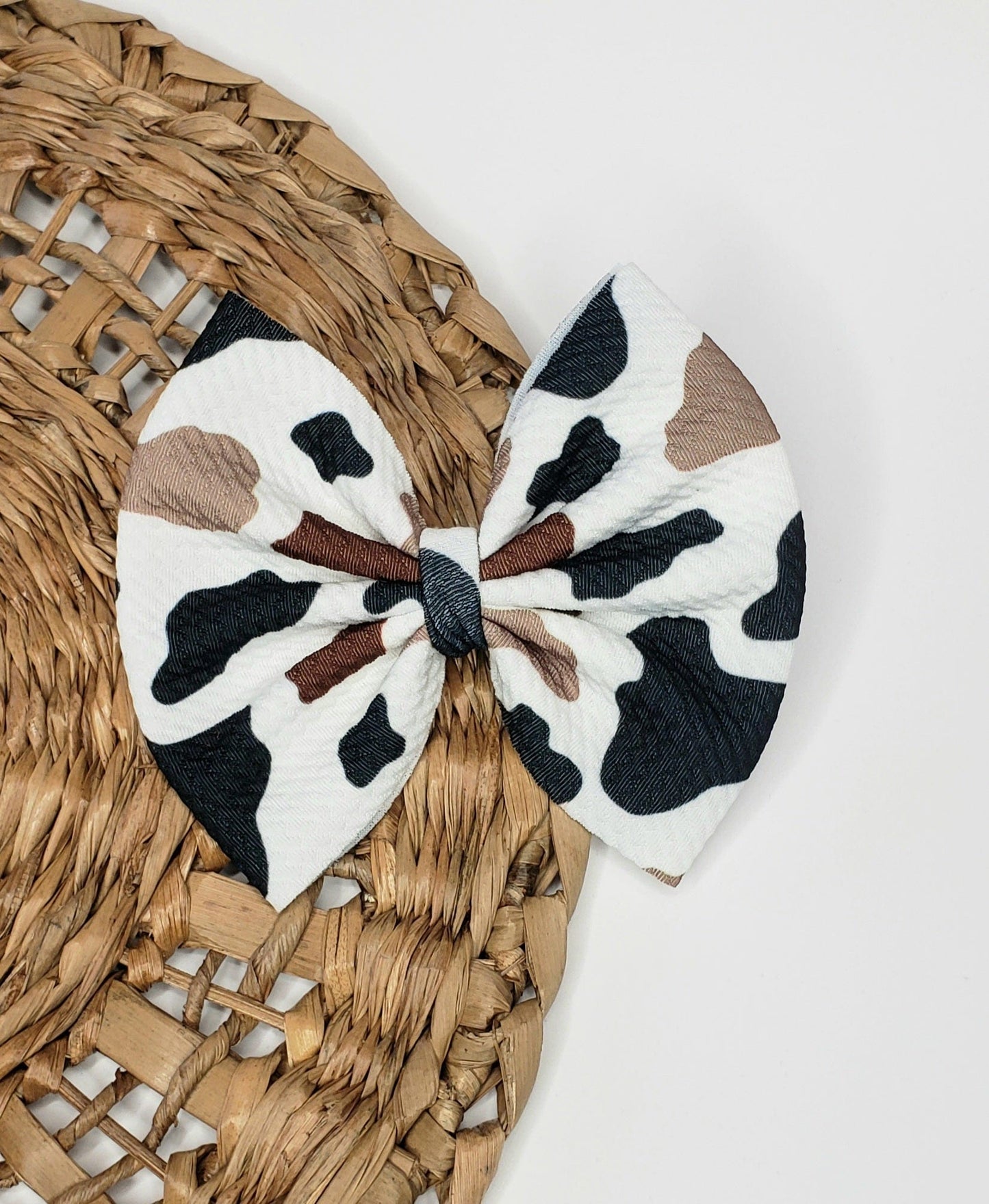 Multi Cow Print Bow