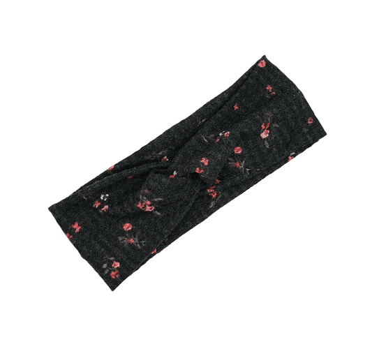 Charcoal Floral Sweater Headband