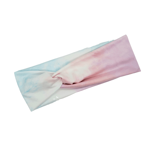 Pink, White & Blue Tie-dye Headband