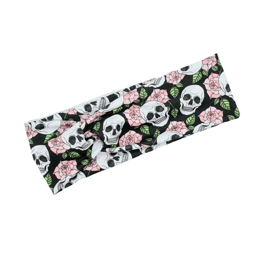 Skull & Flower Headband