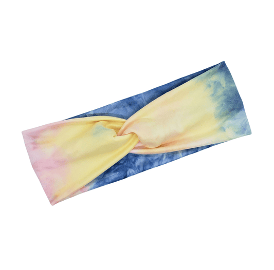 Blue, Pink & Yellow Tie-Dye Headband