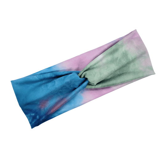 Blue, Pink & Sage Tie-Dye Headband