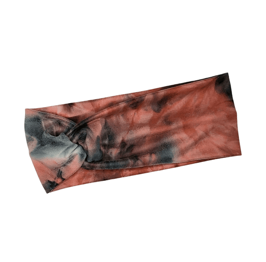 Charcoal & Rust Tie-dye Headband